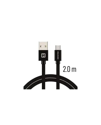 Swissten Kabel USB - Micro USB 2m Czarny (71522301)