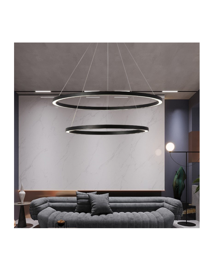 Immax Neo Inteligentna Lampa Wisząca Fino 2 Koła 60+80Cm 93W Czarna Zigbee 3.0 główny