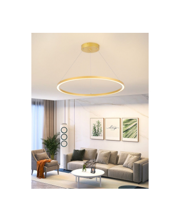 Immax Neo Inteligentna Lampa Wisząca Fino 1 Okrąg 80 Cm 60 W Złota Zigbee 3.0