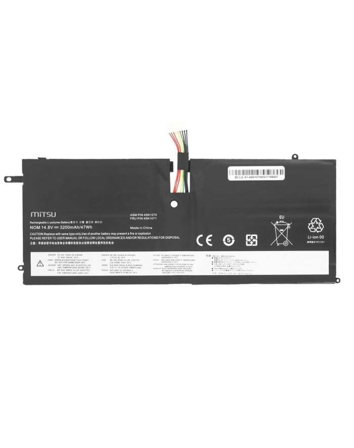 mitsu Bateria 45N1070 do Lenovo Thinkpad X1 Carbon 3200 mAh (47 Wh) 14.8V (14.4V) główny