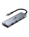 Genius USB (3.0) hub 5-port, UH-500, szary, Genius, 2x USB 3.0,1x HDMI,2x USB-C,Power Delivery 100W (31240003400) - nr 1