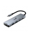 Genius USB (3.0) hub 5-port, UH-500, szary, Genius, 2x USB 3.0,1x HDMI,2x USB-C,Power Delivery 100W (31240003400) - nr 2