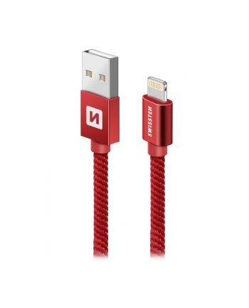 SWISSTEN przewód do transmisji danych SWISSTEN TEXTILE USB / LIGHTNING 3m CZERWONY 71527601