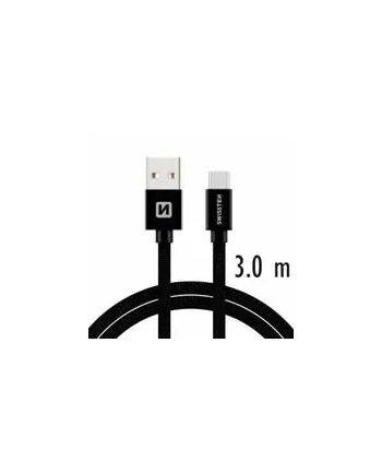 SWISSTEN przewód do transmisji danych SWISSTEN TEXTILE USB / USB-C 3,0 M CZARNY 71527900