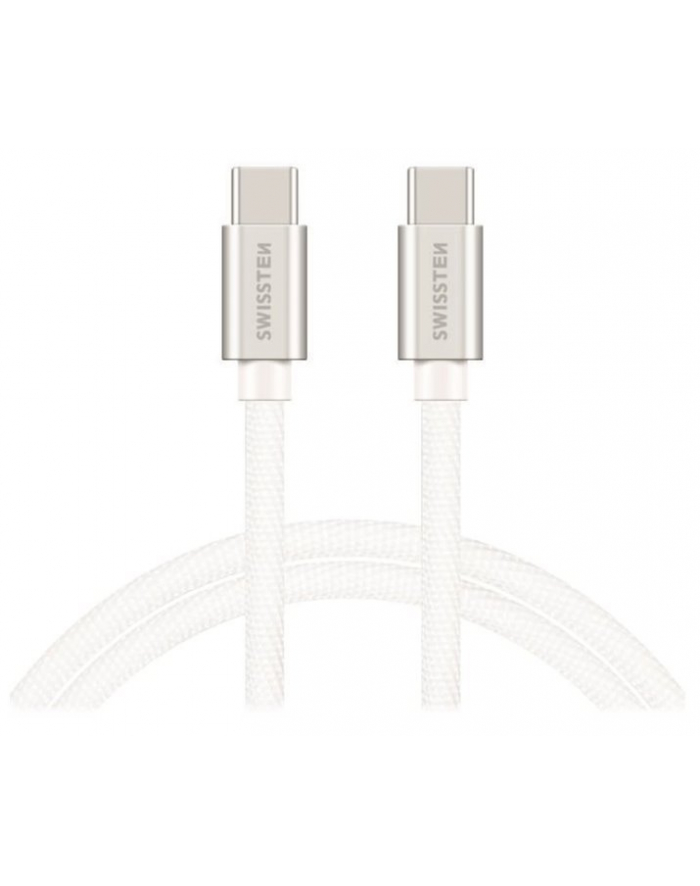 Swissten tekstylny USB-C / USB-C 2.0m Srebrny główny