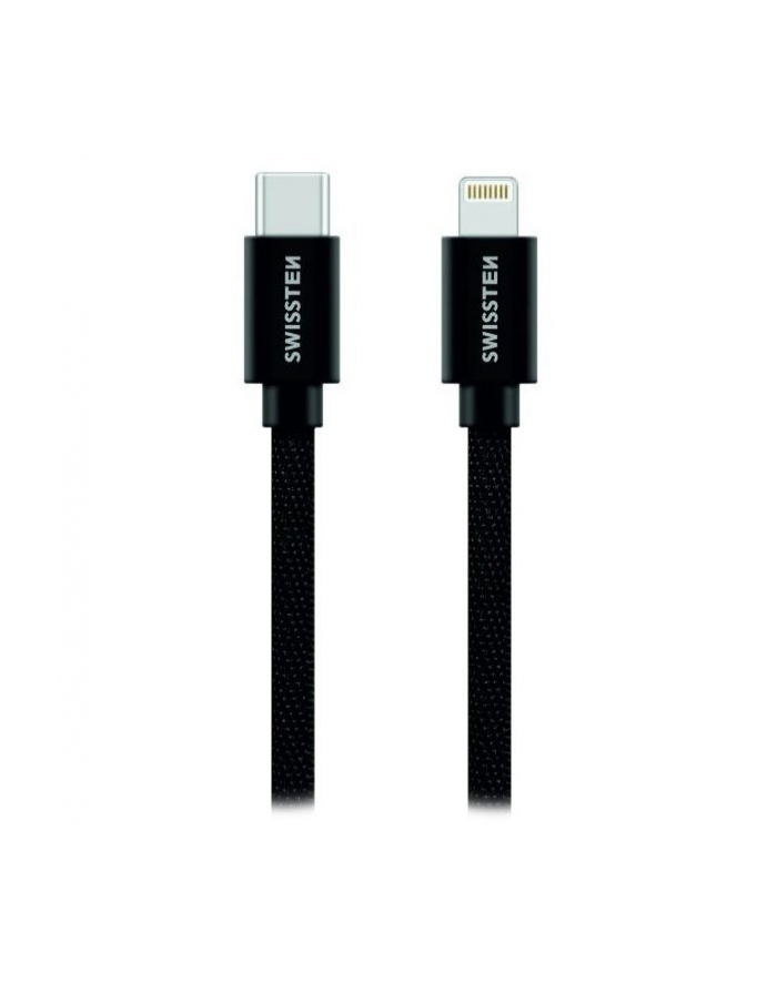 Swissten tekstylny USB-C / Lightning 2.0m Czarny (71529201) główny