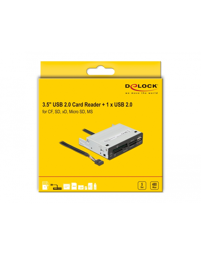 Delock 3.5 USB 2.0 5 Slot + 1 x Typ-A (91708) główny