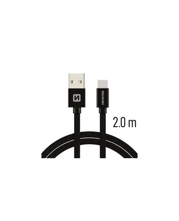 Swissten Kabel USB - USB Typ - C 2m Czarny (71521301)