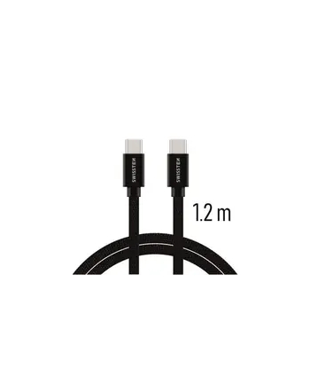 Swissten Kabel USB Typ C - USB Typ C 1,2m Czarny (71527201) nr 1
