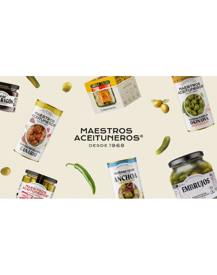 Oliwki MAESTROS MARE NOSTRUM puszka 320g z pestką w 3 kolorach w oliwie główny