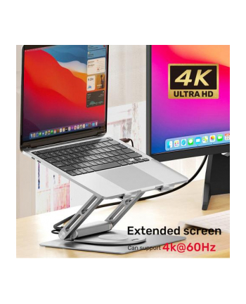 UNITEK PODSTAWKA POD LAPTOP +HUB USB-C HDMI 4K PD