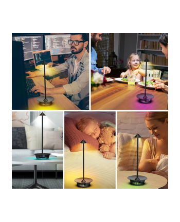 techly Bezprzewodowa lampka LED z podstawą RGB dotykowa ściemniana