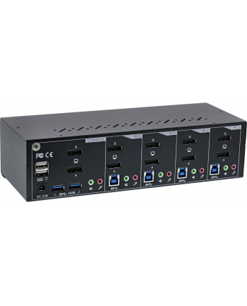 Inline Desktop Kvm Switch, 4-Port, Dual Monitor Displayport 1.2, 4K, Usb 3.0, Audio (63654I)