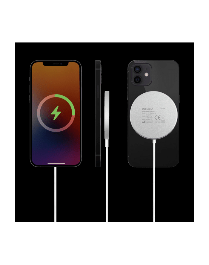 Deltaco Magnetic Wireless Charger 15 W Usb-C Wh (Qi1034) główny