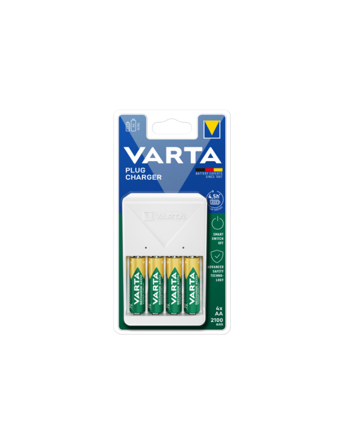 Varta Ładowarka do akumulatorów Plug Charger 57657101451 + 4 akumulatory AA 2100 mAh główny