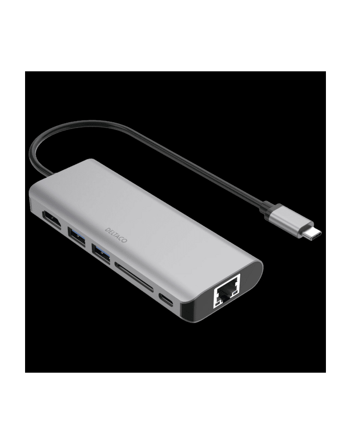 Deltaco USBC-HDMI24 - USB-C docking station 1x HDMI/RJ45/2x USB-A/SD space grey (USBCHDMI24) główny