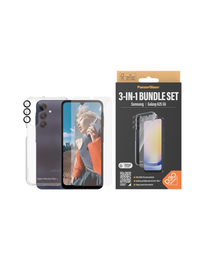 Panzerglass Bundle Galaxy A25 5G Case Glas Lens główny