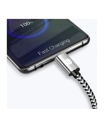 TECHLY Kabel USB 2.0 Typ-C USB-C 50cm 3A Szybkie Ładowanie w Oplocie