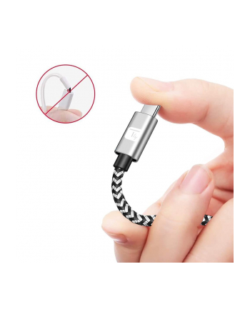 TECHLY Kabel USB 2.0 Typ-C USB-C 50cm 3A Szybkie Ładowanie w Oplocie