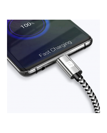 TECHLY Kabel USB 2.0 Typ-C USB-C 50cm 3A Szybkie Ładowanie w Oplocie