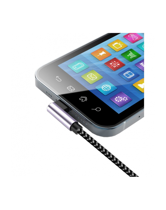 TECHLY Kabel USB 2.0 Typ-C Kątowy na Typ-A 1m 3A Szybki w Oplocie główny