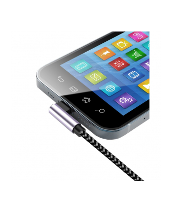 TECHLY Kabel USB 2.0 Typ-C USB-C Kątowy 50cm 3A do Szybkiego Ładowania