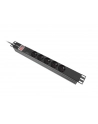 lanberg Listwa zasilająca  rack PDU 19 cali 1U 16A 5x230V 2m czarna - nr 1