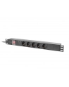 lanberg Listwa zasilająca rack PDU 19 cali 1U 16A 5xschuko 2m czarna - nr 6