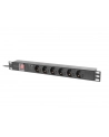 lanberg Listwa zasilająca  rack PDU 19 cali 1U 16A 6x230V schuko 2m czarna - nr 2