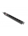lanberg Listwa zasilająca  rack PDU 19 cali 1U 16A 6x230V schuko 2m czarna - nr 3