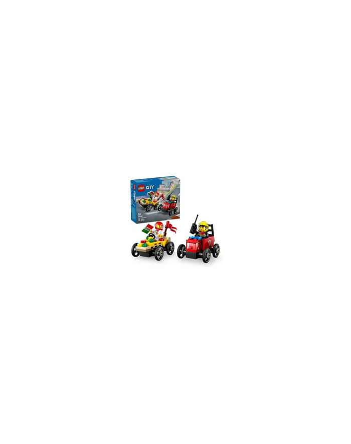 LEGO 60458 CITY Zestaw wyścigówek: pizza kontra wóz strażacki główny