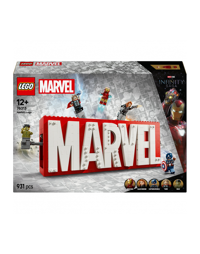 LEGO 76313 SUPER HEROES Logo MARVEL z minifigurkami główny