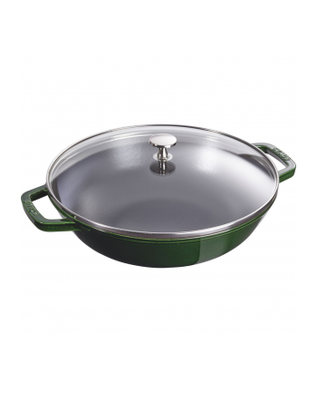 Wok żeliwny z pokrywką Staub - 30 cm, Zielony nr 1