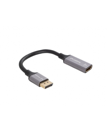 lanberg Adapter Displayport(M)- HDMI(F)4K na kablu 20cm srebrny