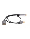 lanberg Adapter HDMI(M)-Displayport(F)4K na kablu 20cm srebrny - nr 2