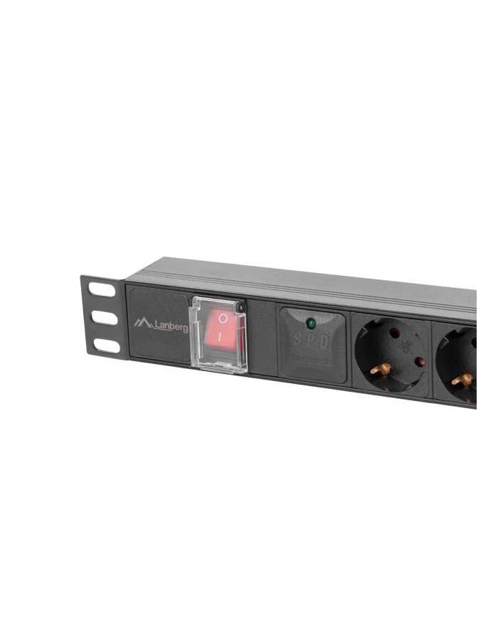 lanberg Listwa zasilająca rack PDU 19 cali 1U 16A 5xschuko 2m czarna główny