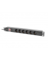 lanberg Listwa zasilająca  rack PDU 19 cali 1U 16A 6x230V schuko 2m czarna - nr 7