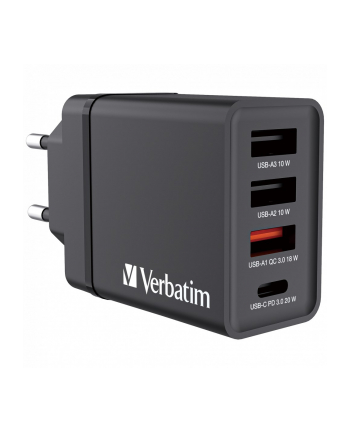 Verbatim USB Wall Charger 30W 1xUSB-C PD 3xUSB-A czarny 49700