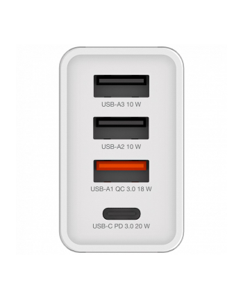 Verbatim USB Wall Charger 30W 1xUSB-C PD 3xUSB-A biały    49701