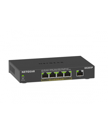 netgear Przełącznik niezarządzalny GS305P-300EUS PoE+ Gigabit 5-portowy SOHO z serii 300