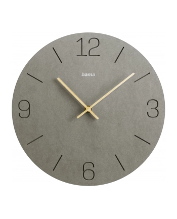 Hama Wanduhr Kreta Szary 30cm eingravierte Ziffern 185881