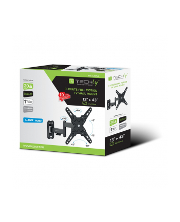 Uchwyt ścienny Techly do TV 13-43'' LED/LCD 20kg obczerwonyowy uchylny