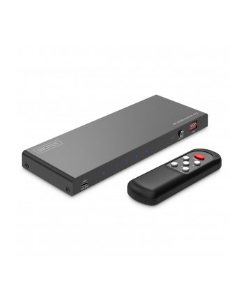 Przełącznik/Switch DIGITUS HDMI 4x1, 8K/60Hz (4:4:4) z HDR, 48 Gbps, HDCP 2.3, Toslink / Stereo , EDID