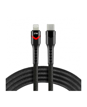 Kabel USB-C -> Lightning everActive CBB-1CIR 1m 27W RGB LED czarny