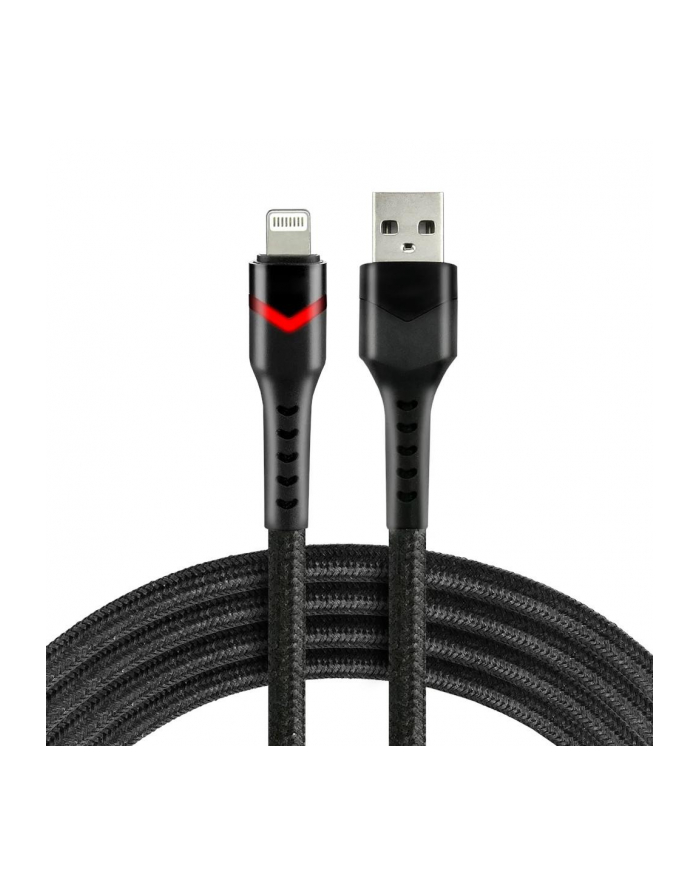 Kabel USB -> Lightning everActive CBB-1IBR 1m 2,4A RGB LED czarny główny