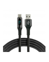 Kabel USB -> USB-C everActive CBB-2CBL 2m 3A wbudowany wyświetlacz czarny - nr 1