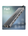 axagon HMC-7HX2 Wieloportovy hub USB 7in1, 5Gbps, 2x USB-A, 1x USB-C, 2x HDMI 4K/60Hz, GLAN, PD 100W, 15cm USB-C kabel - nr 24