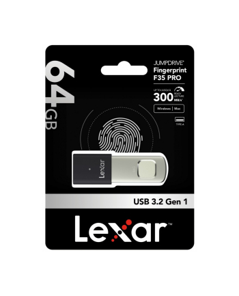 lexar Pendrive F35pro Fingerprint 64G USB 3.2 Gen1 300/150MB/s