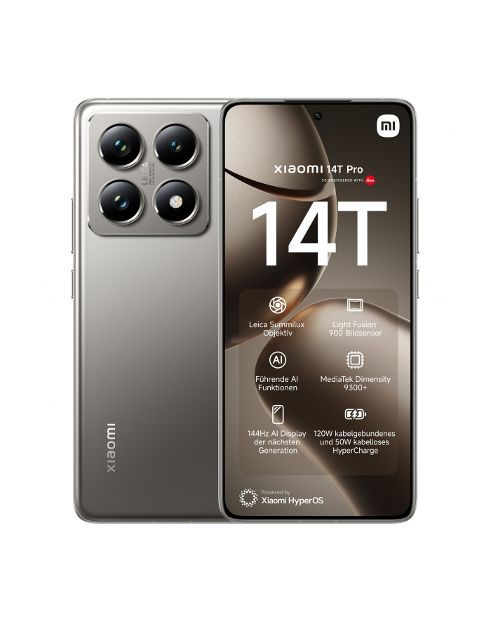 Smartfon Xiaomi 14T Pro 12/512GB Titan Gray główny