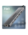 axagon HMC-7HX2 Wieloportovy hub USB 7in1, 5Gbps, 2x USB-A, 1x USB-C, 2x HDMI 4K/60Hz, GLAN, PD 100W, 15cm USB-C kabel - nr 2
